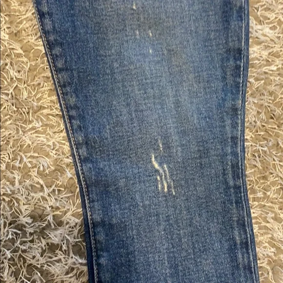 Alice + Olivia AO LA High Waisted rise button fly Ripped denim Skinny Jeans